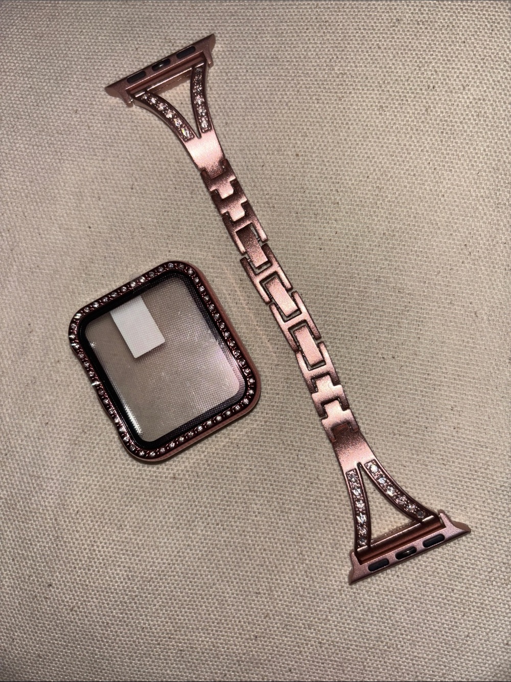 Boutique Rose Gold Apple Watch Band & Bezel